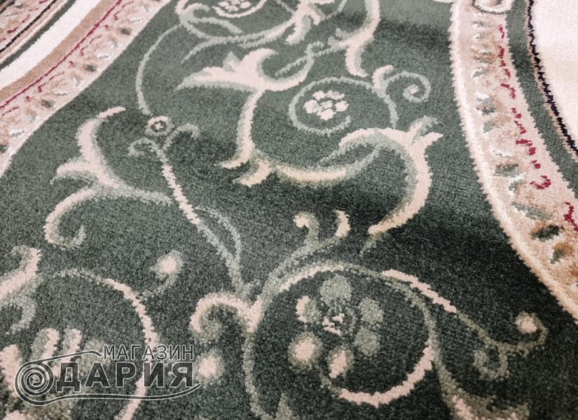 Тъкан персийски килим Blue stones 5261_GREEN елипса